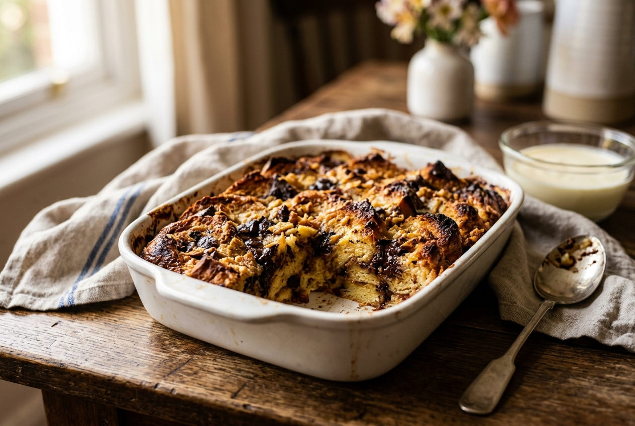 chocolate bread and butter pudding