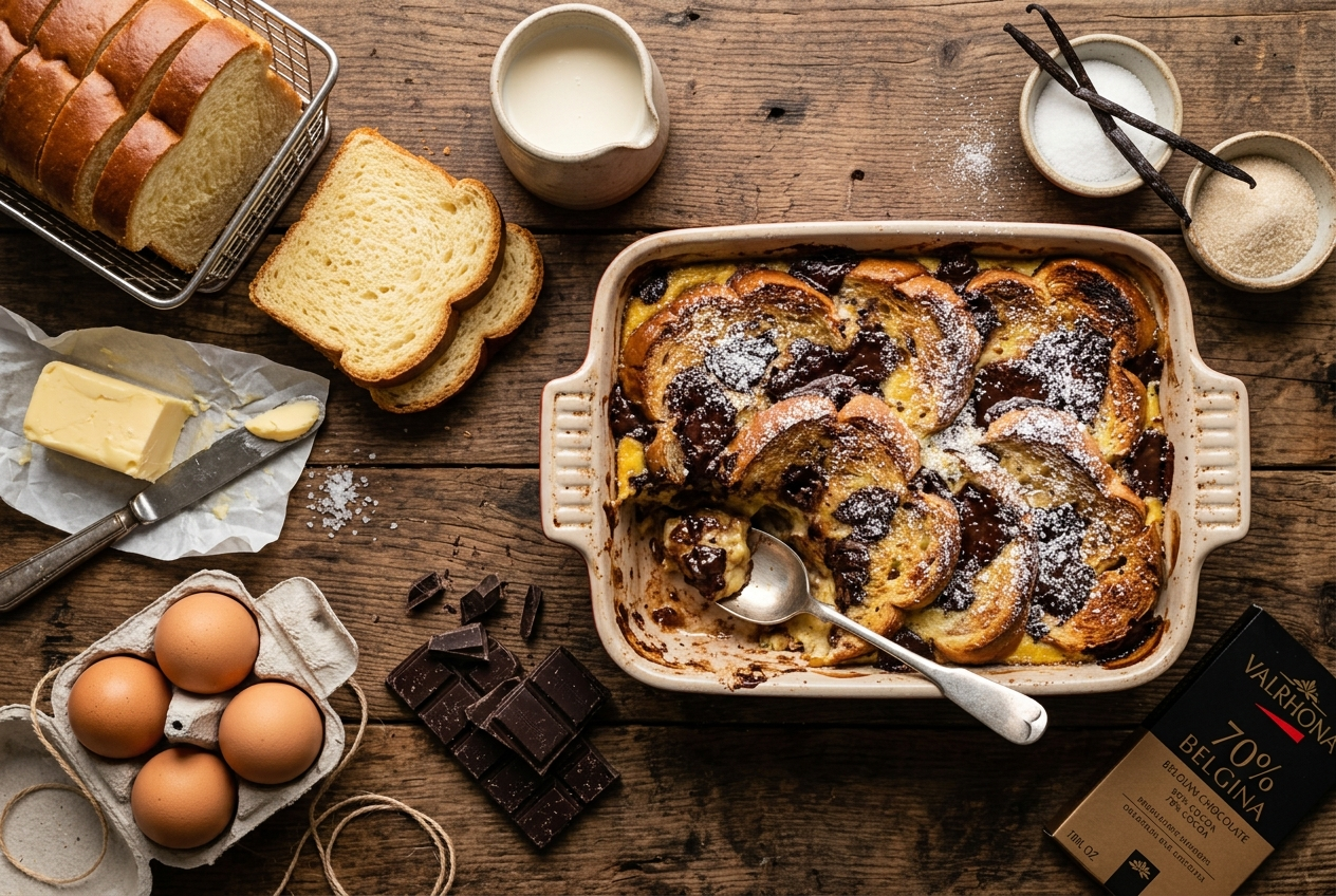 chocolate bread and butter pudding