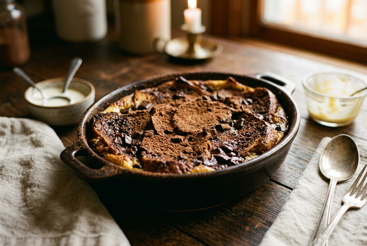 chocolate bread and butter pudding